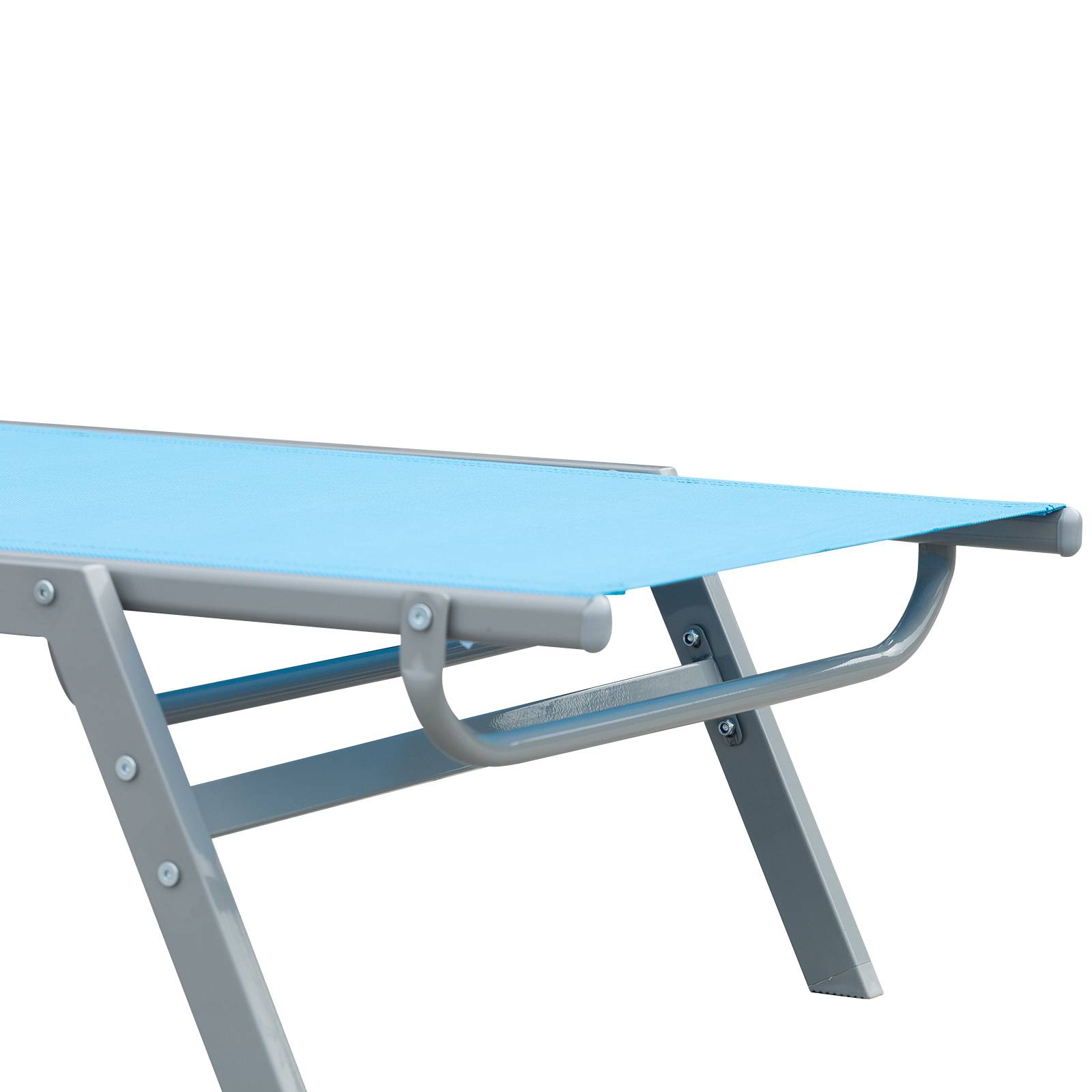 Outsunny - Bain de soleil transat design contemporain - dossier inclinable multi-positions - métal époxy textilène bleu ciel - Outsunny - Imagen 9