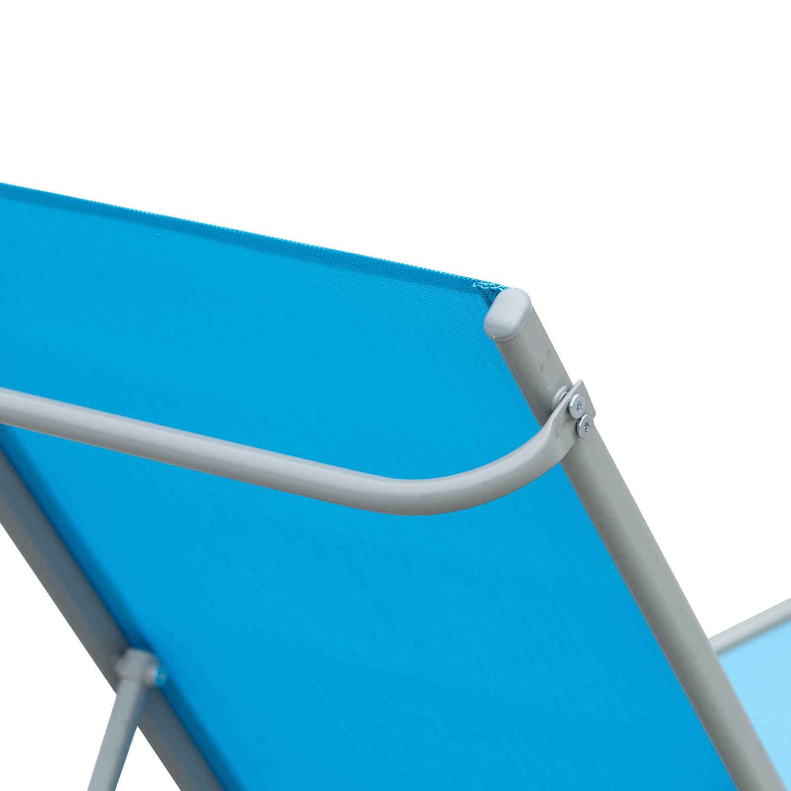 Outsunny - Bain de soleil transat design contemporain - dossier inclinable multi-positions - métal époxy textilène bleu ciel - Outsunny - Imagen 8