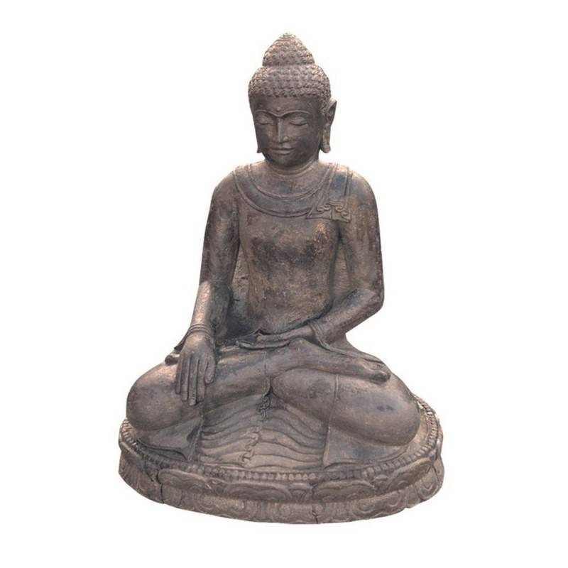 Jardinex - Statuette bouddha appel de la terre à témoin 30 cm - Gris anthracite 30 cm - Jardinex - Image 1