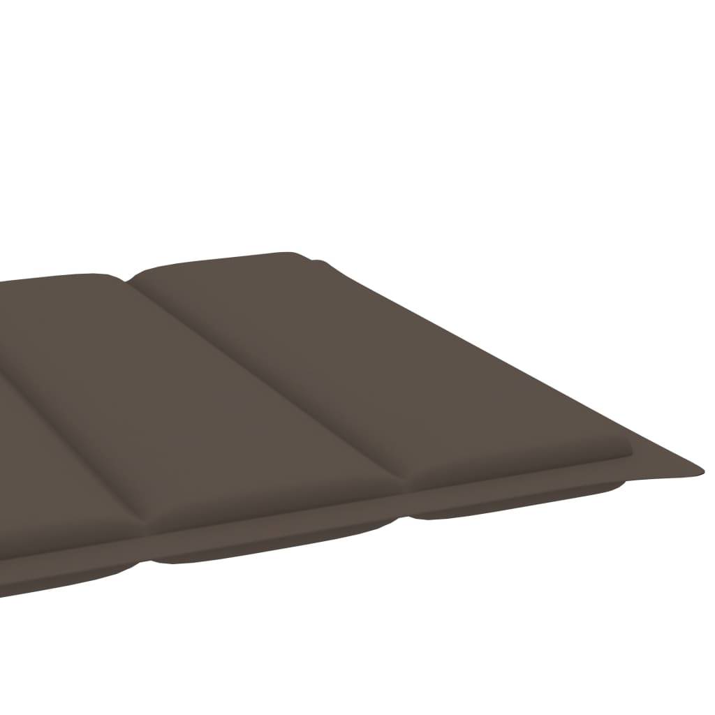 Helloshop26 - Transat chaise longue bain de soleil lit de jardin 200 cm terrasse meuble d'extérieur avec coussin taupe bois de teck solide - Imagen 9