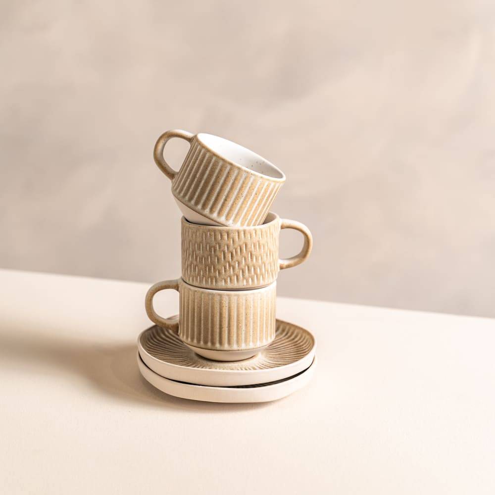 Coffret de 6 tasses à café avec sous tasses Miyaki 9 cl - Image 4
