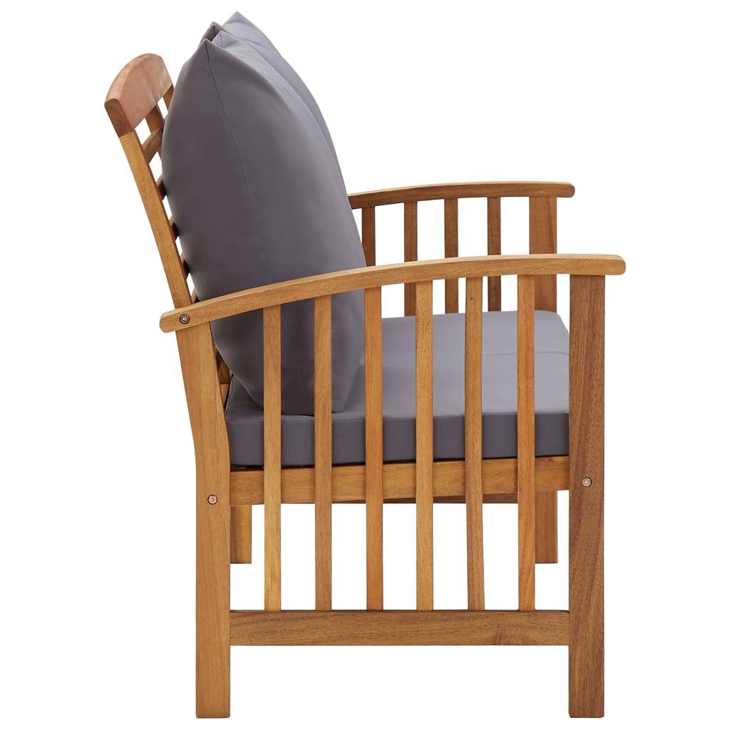 Helloshop26 - Banc de jardin meuble de patio d'extérieur terrasse avec coussins 119 x 67 x 83 cm bois solide d'acacia - Imagen 3