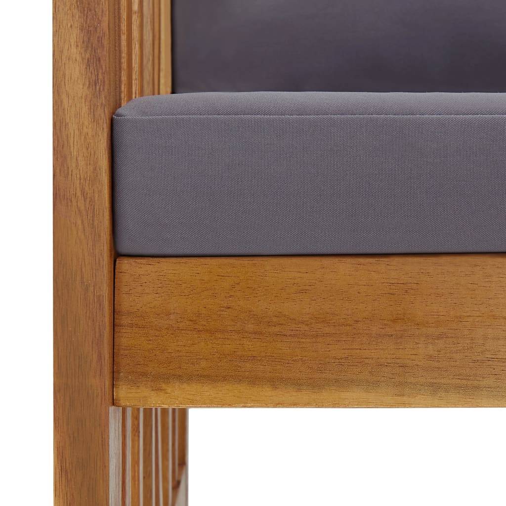 Helloshop26 - Banc de jardin meuble de patio d'extérieur terrasse avec coussins 119 x 67 x 83 cm bois solide d'acacia - Imagen 6