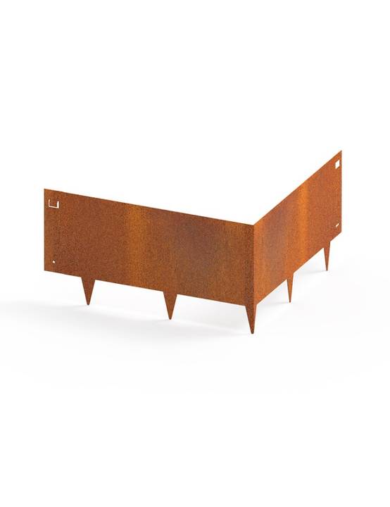 Angle Extérieur 90 Bordure de Jardin Métal Acier Corten 50-50x20cm - madecoupesurmesure