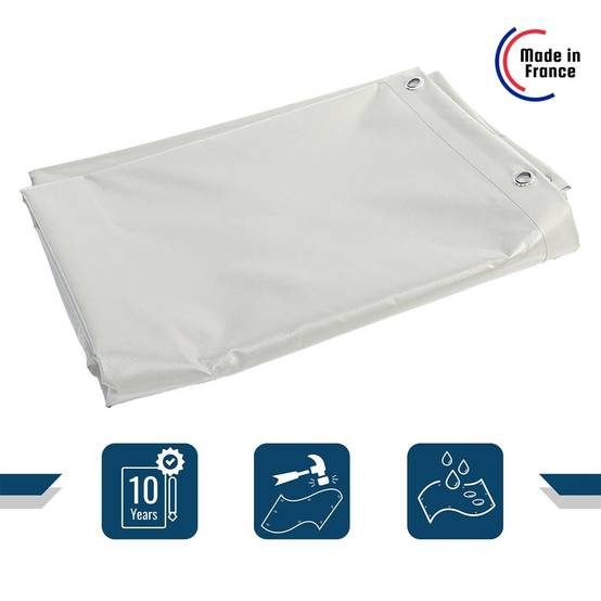 Bâche de Chantier 2x3 m XP640CH Blanche - Garantie 10 ans - Bâche de protection étanche pour Travaux - Made in France TECPLAST - Imagen 2
