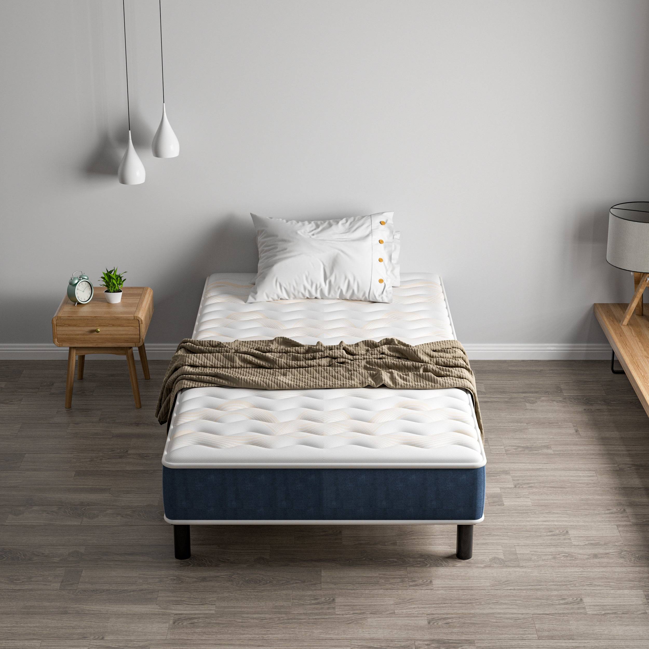 Combinaison lit matelas 90x190 cm, Matelas à Mémoire de Forme + Cadre de Lit en Fer, Comprenant 6 pieds, Epaisseur du matelas 15 cm - Image 5