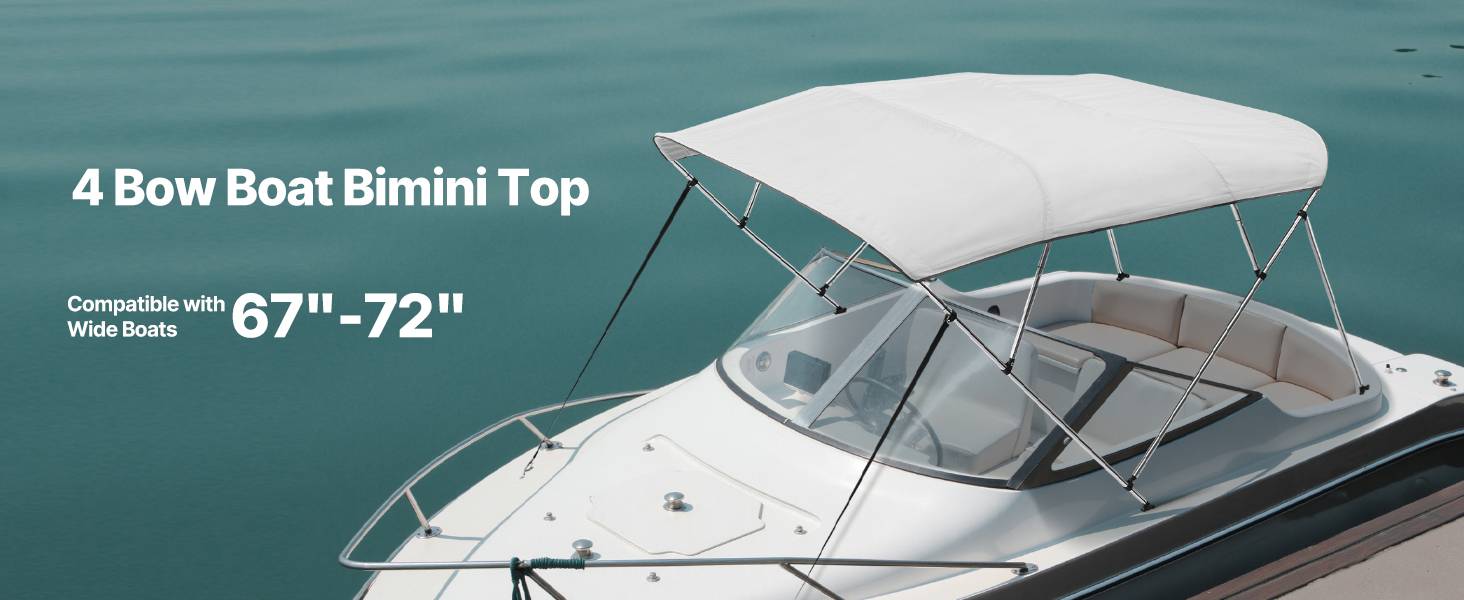Vevor - VEVOR Bimini bateau taud de soleil à 4 arceaux 170-182 cm en alu polyester gris - Image 9