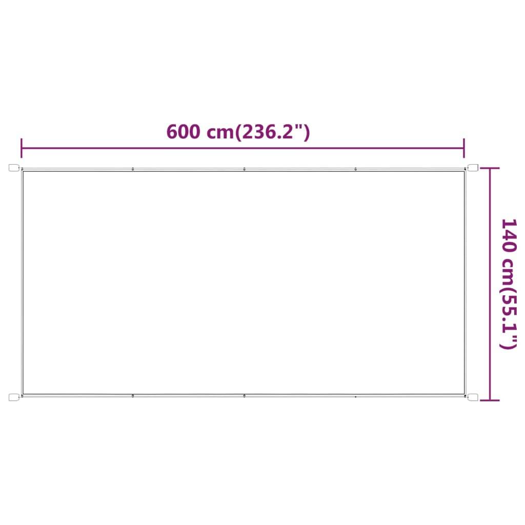 Helloshop26 - Auvent vertical 140 x 600 cm tissu oxford beige - Imagen 5