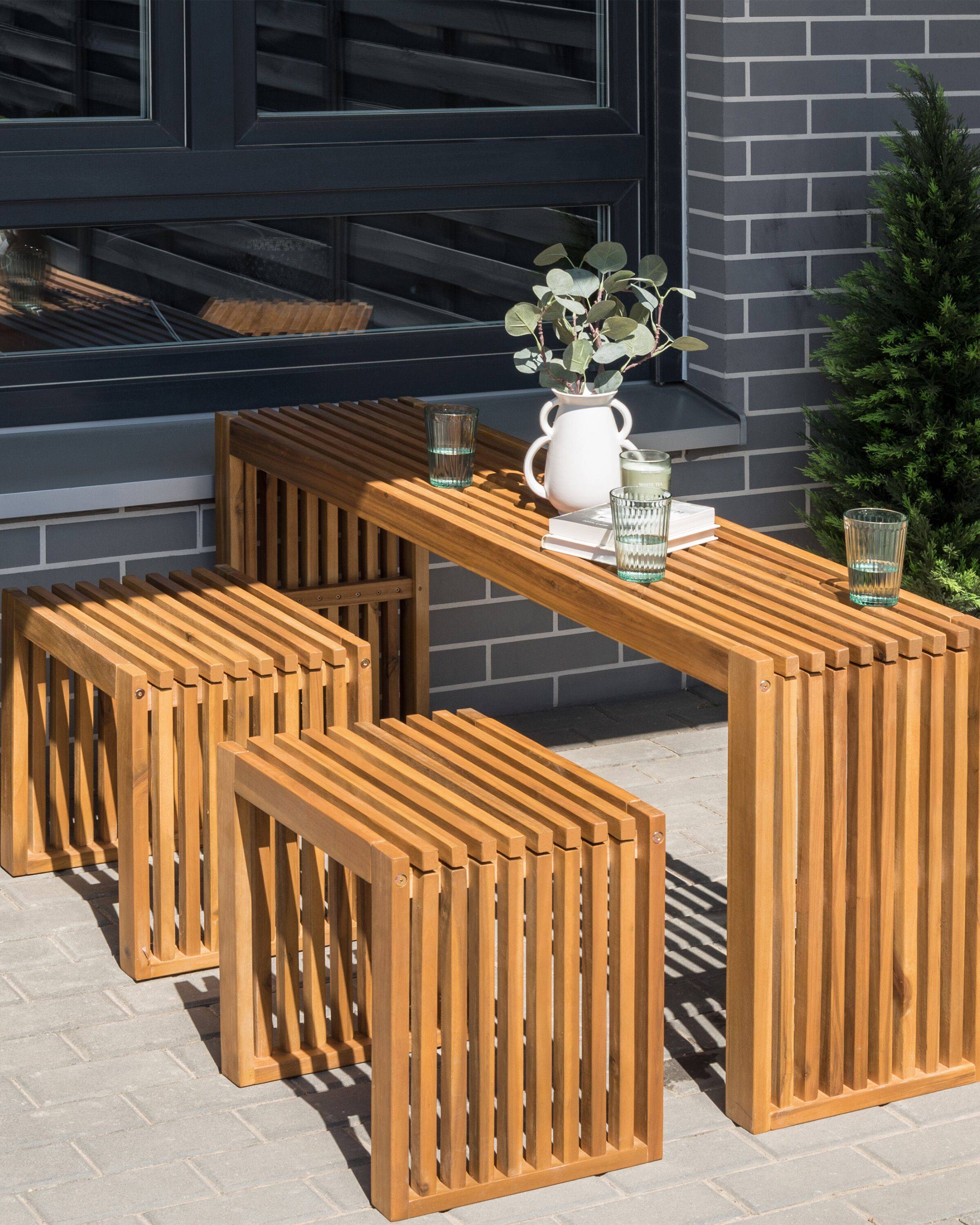 Beliani - Chaise de jardin Acacia Marron BELLANO - Beliani - Imagen 1
