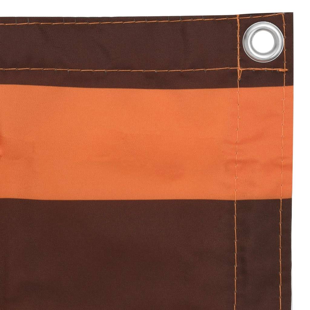 Helloshop26 - Écran de balcon brise pare vue protection confidentialité 75 x 400 cm tissu oxford orange et marron - Imagen 3