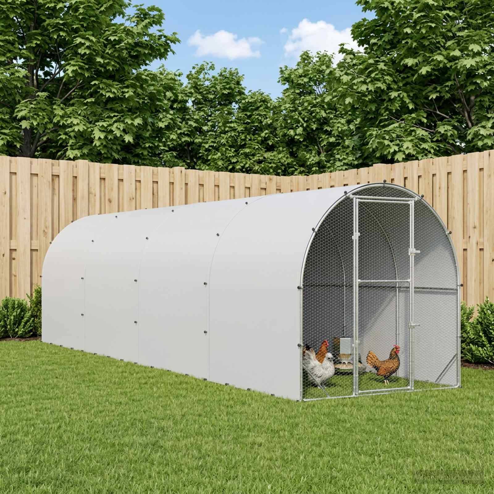 Vidaxl - Poulailler Argenté 800 x 200 x 200 cm Acier galvanisé vidaXL 3434688 - Image 1