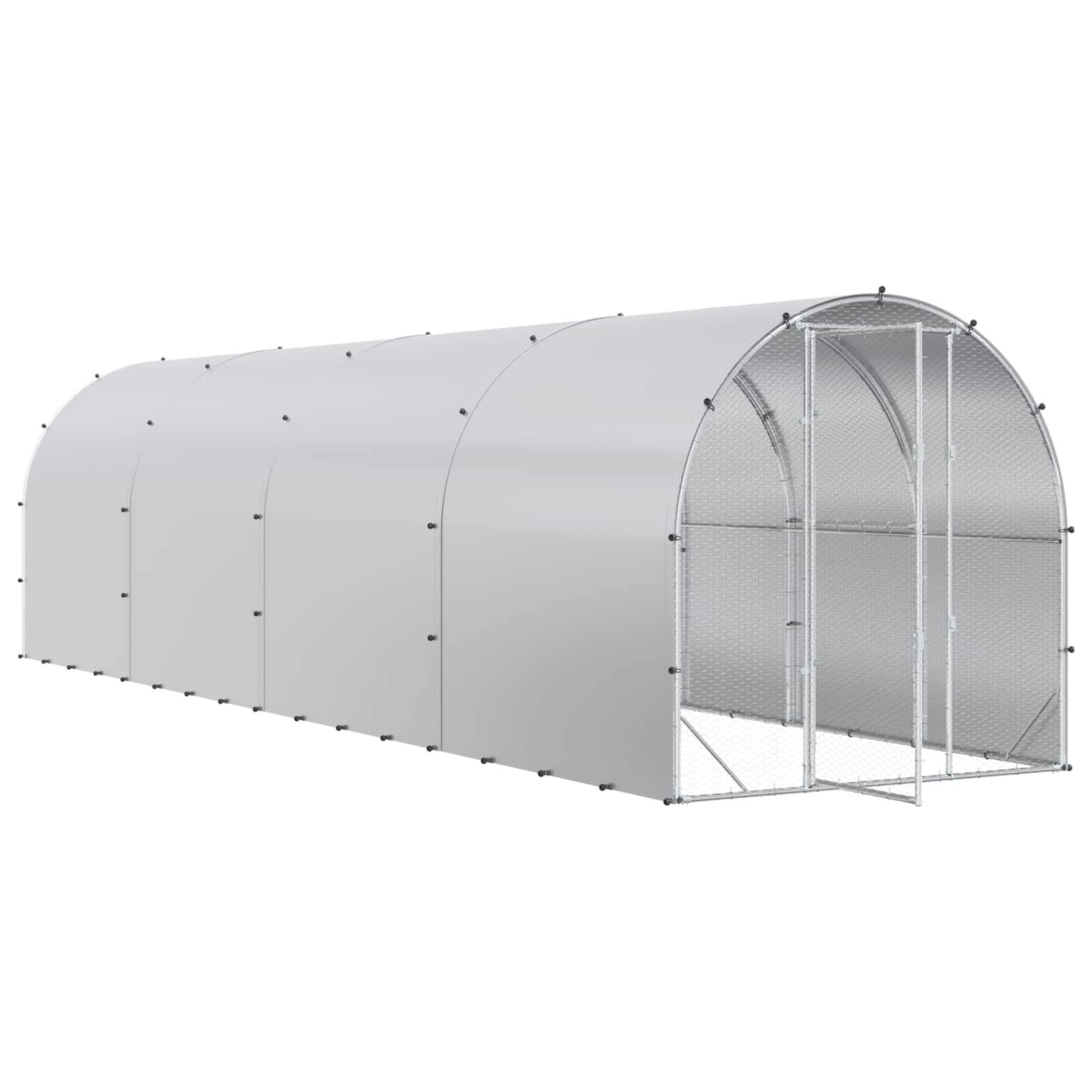 Vidaxl - Poulailler Argenté 800 x 200 x 200 cm Acier galvanisé vidaXL 3434688 - Image 4