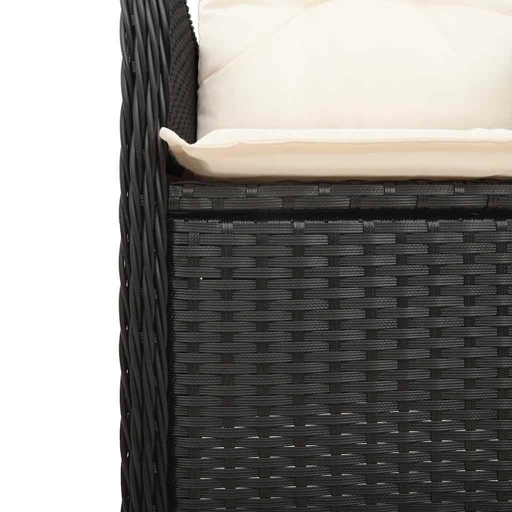 Salon de jardin 8 personnes résine tressée chaises inclinables pour terrasse Noir – ComfortXL Outdoor Living - Image 5