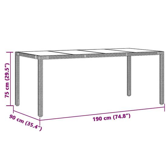 Salon de jardin 8 personnes résine tressée chaises inclinables pour terrasse Noir – ComfortXL Outdoor Living - Image 8