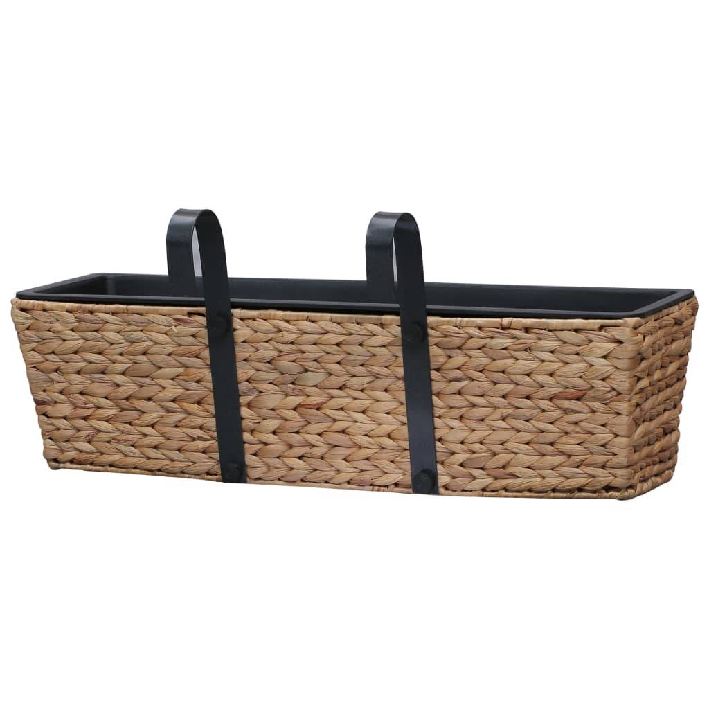 ComfortXL - Lot de 2 Jardinières Rectangulaires Jacinthe d'Eau Tressée Intérieur Marron – ComfortXL Outdoor Living - Image 7