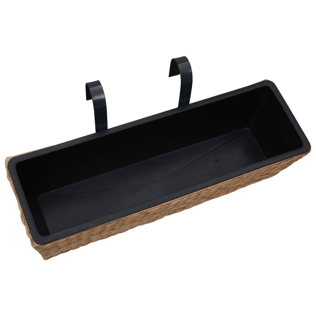 ComfortXL - Lot de 2 Jardinières Rectangulaires Jacinthe d'Eau Tressée Intérieur Marron – ComfortXL Outdoor Living - Image 4