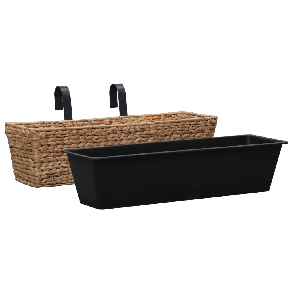 ComfortXL - Lot de 2 Jardinières Rectangulaires Jacinthe d'Eau Tressée Intérieur Marron – ComfortXL Outdoor Living - Image 3