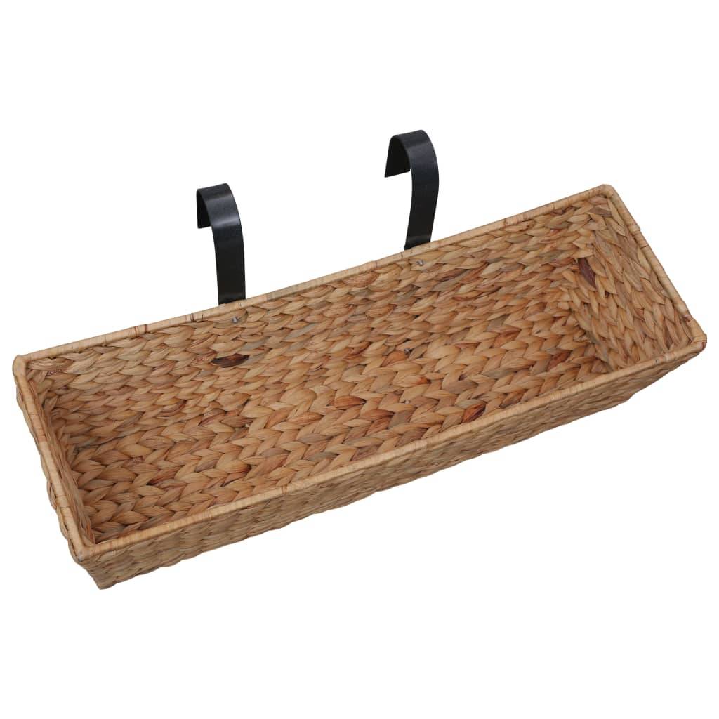 ComfortXL - Lot de 2 Jardinières Rectangulaires Jacinthe d'Eau Tressée Intérieur Marron – ComfortXL Outdoor Living - Image 5