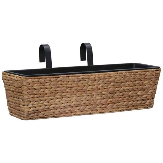 ComfortXL - Lot de 2 Jardinières Rectangulaires Jacinthe d'Eau Tressée Intérieur Marron – ComfortXL Outdoor Living - Image 2