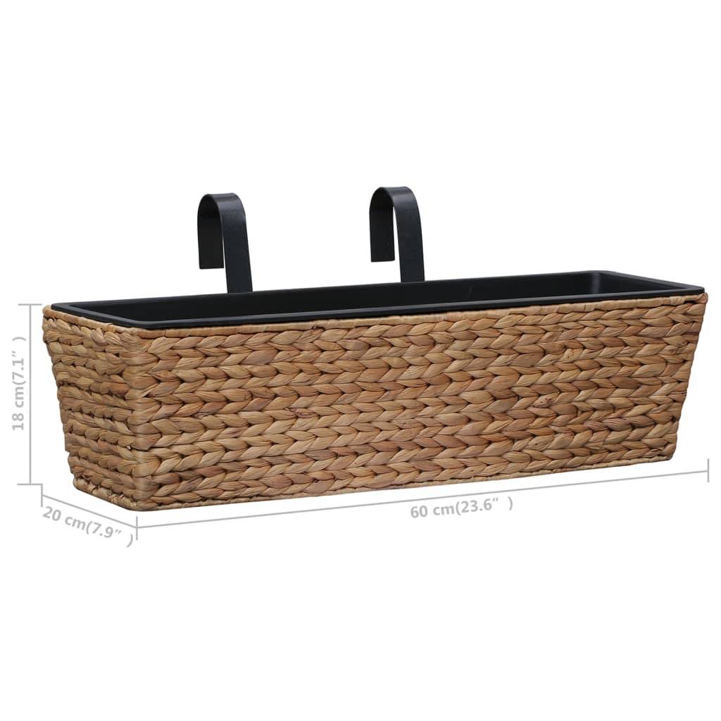 ComfortXL - Lot de 2 Jardinières Rectangulaires Jacinthe d'Eau Tressée Intérieur Marron – ComfortXL Outdoor Living - Image 9