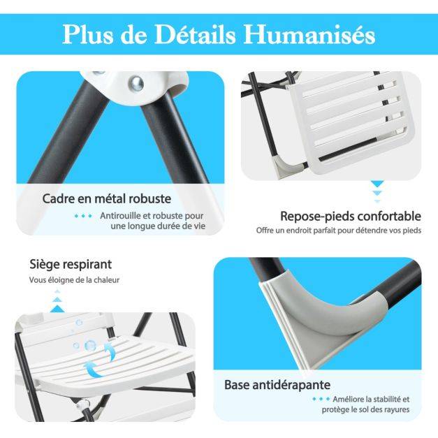 Helloshop26 - Chaise longue inclinable avec dossier réglable à 7 niveaux transat bain de soleil fauteuil de jardin pour piscine plage - Imagen 5