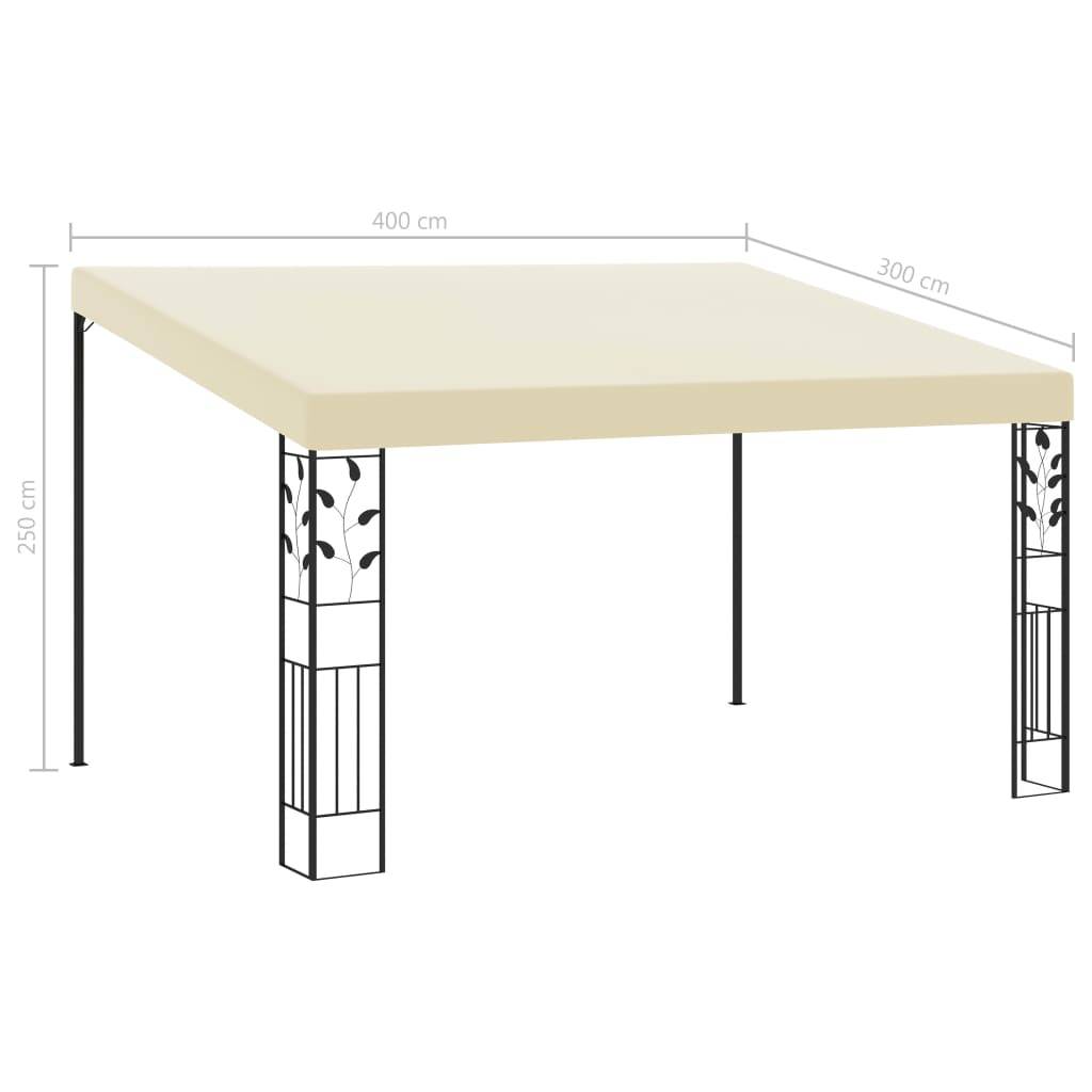 ComfortXL - Tonnelle Adossée Acier Abri de Terrasse Toile Imperméable pour Maison Crème 4x3 m – ComfortXL Outdoor Living - Image 6