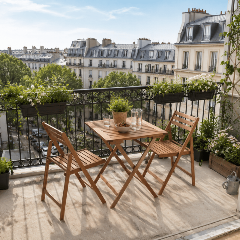 Forest Style - Salon de jardin - une table et 2 chaises en Acacia - Image 2