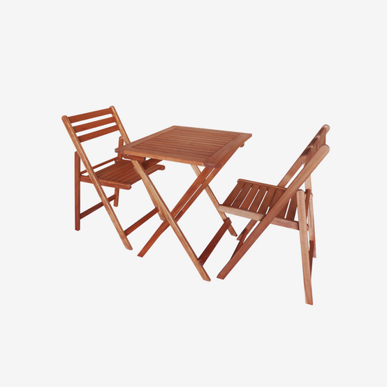 Cerland - Salon de jardin - une table et 2 chaises en Acacia - Imagen 1