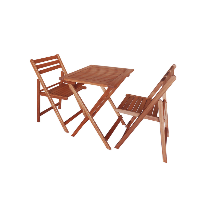 Forest Style - Salon de jardin - une table et 2 chaises en Acacia - Image 1