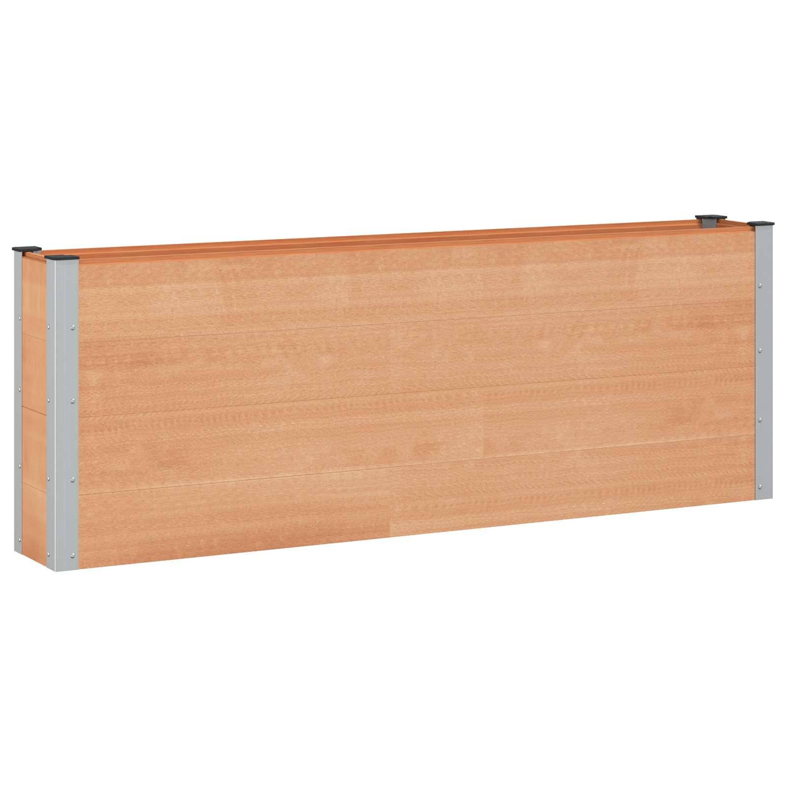ComfortXL - Jardinière Surélevée WPC Aluminium Culture Légumes Fleurs 200x30x72cm Marron - ComfortXL Outdoor Living - Image 1