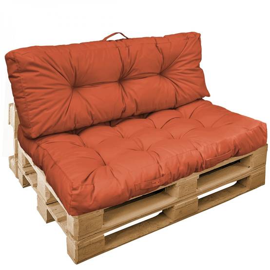 Kit de coussins pour palette capitonnés - Terracotta - Linxor - Image 1
