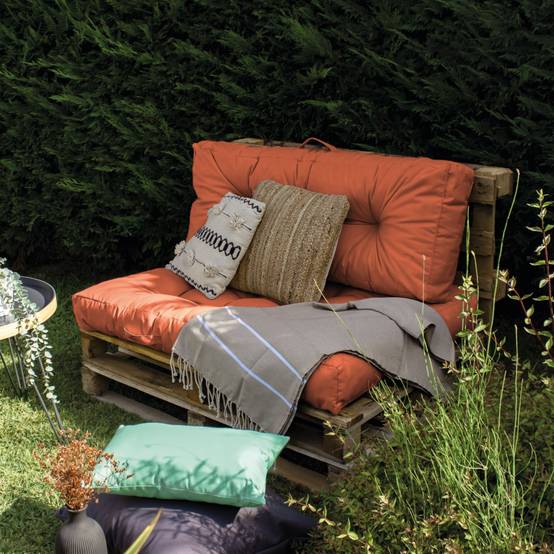 Kit de coussins pour palette capitonnés - Terracotta - Linxor - Image 4