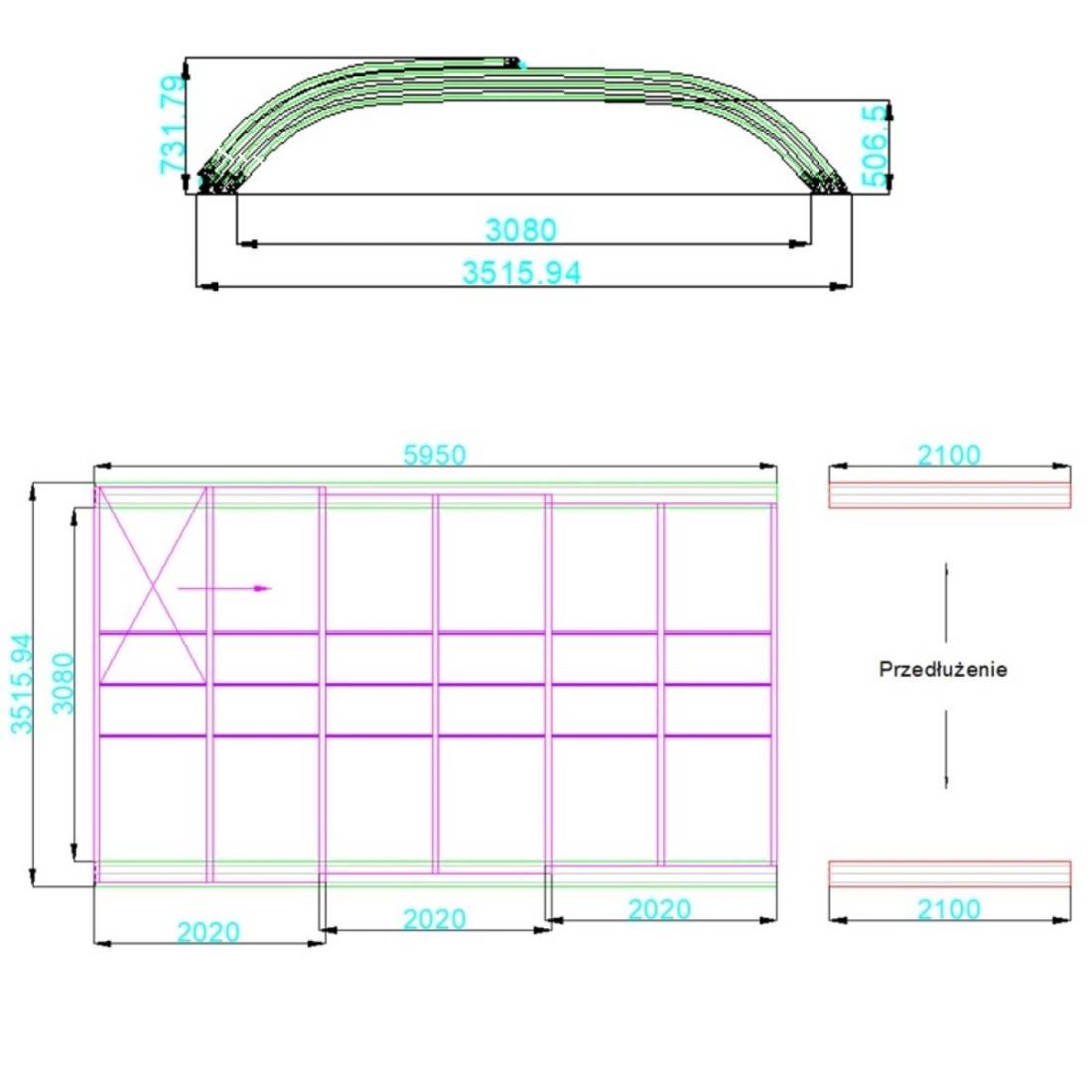 Altanka - Abri de piscine Horizon - 5.95x3.08 m - polycarbonate alvéolaire 8 mm - pour piscine BAS7305 - ECO305 - ALTANKA - Imagen 4