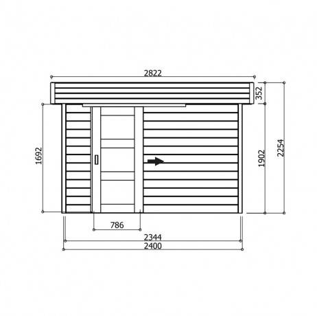 Abri de jardin BERGEN en bois 4,59 m², Plancher Non - Imagen 2
