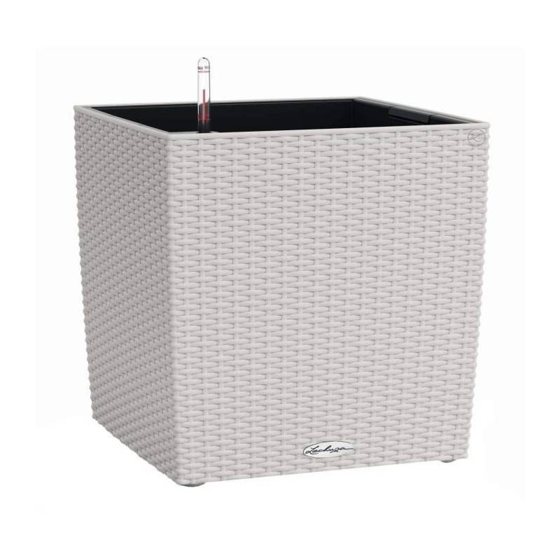 Lechuza - Pot De Fleur Lechuza Cube Cottage 50 - Kit Complet, Gris Clair - Imagen 1