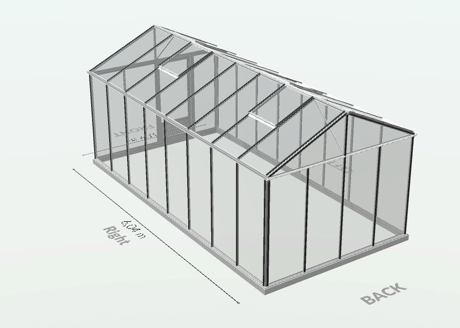 Serre en verre trempé - Euro Maxi - Alu - 20m² - GRIS ALUMINIUM - L'atelier des serres - Image 8
