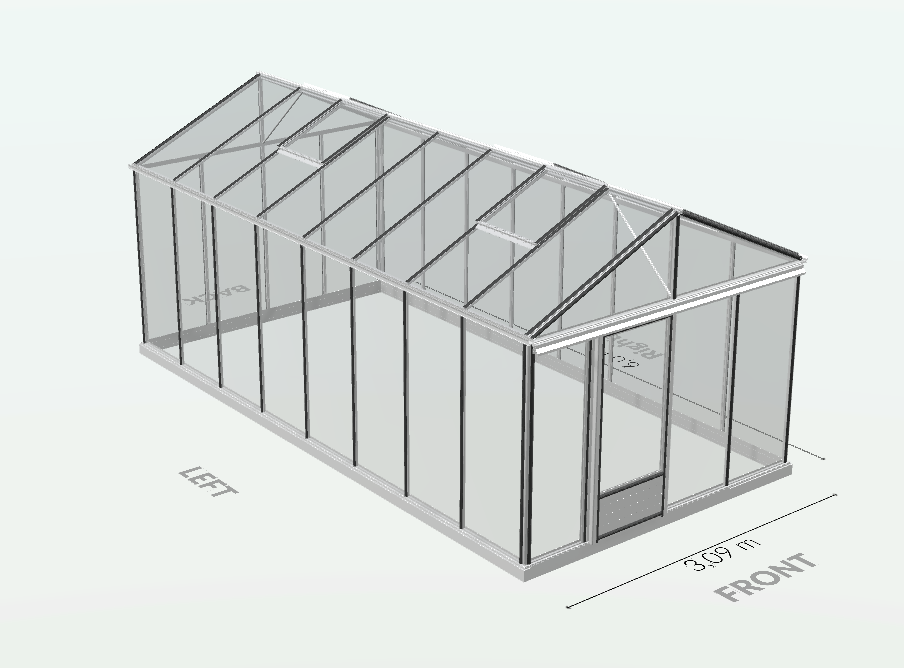 Serre en verre trempé - Euro Maxi - Alu - 20m² - GRIS ALUMINIUM - L'atelier des serres - Image 6
