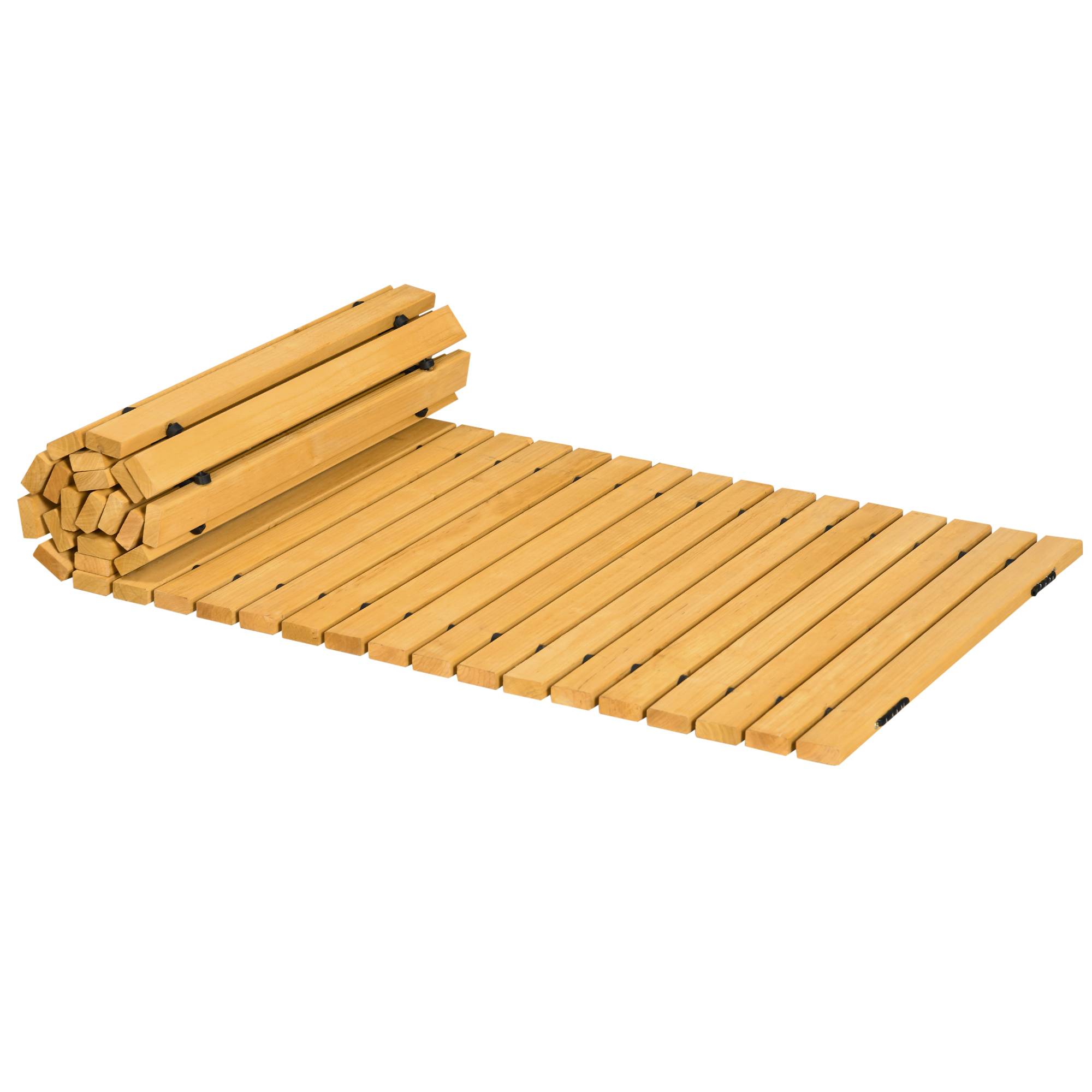 Outsunny - Allée chemin de jardin en lattes de bois enroulable - dim. 185L x 60l x 1,9H cm - bois de sapin pré-huilé - Outsunny - Imagen 1