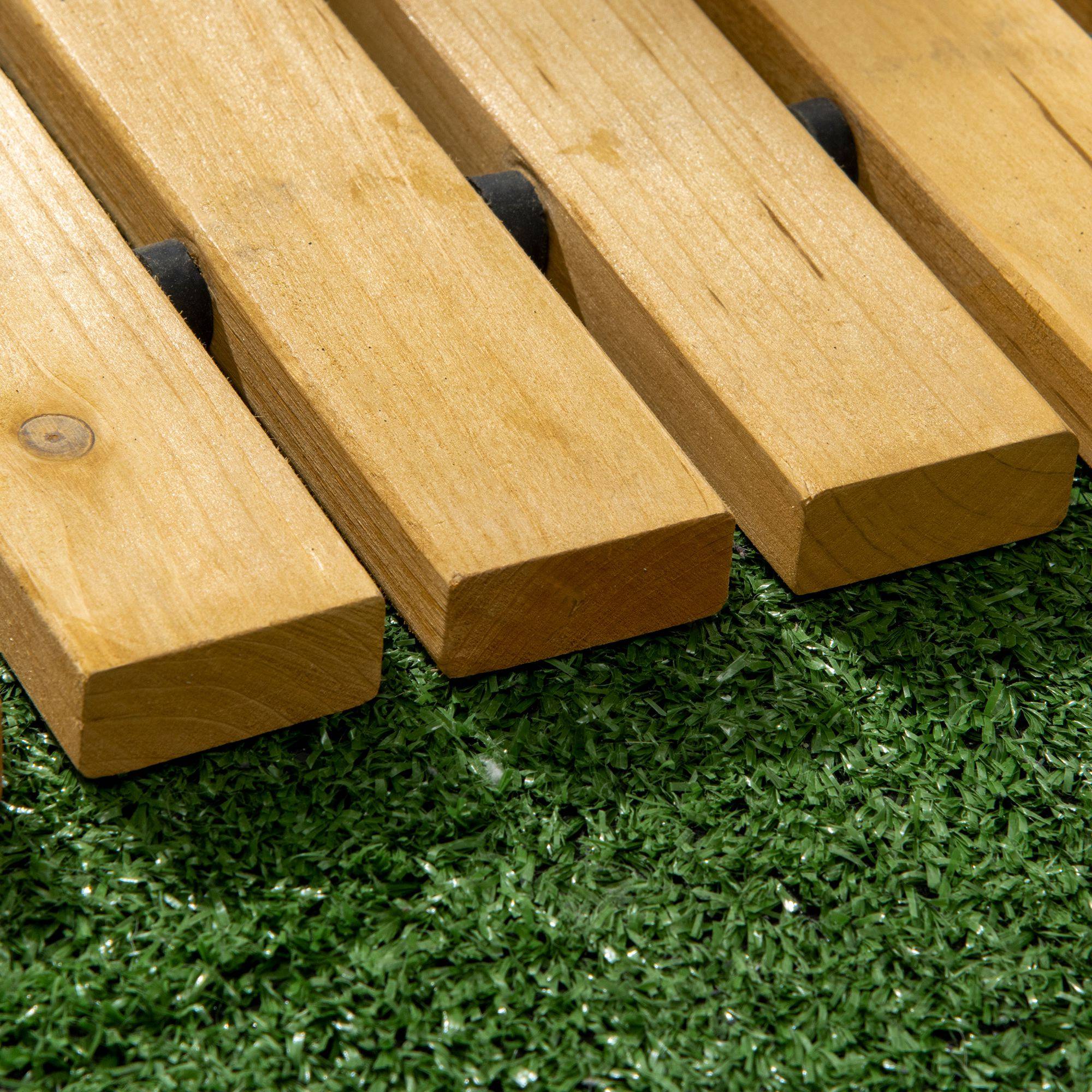 Outsunny - Allée chemin de jardin en lattes de bois enroulable - dim. 185L x 60l x 1,9H cm - bois de sapin pré-huilé - Outsunny - Imagen 9