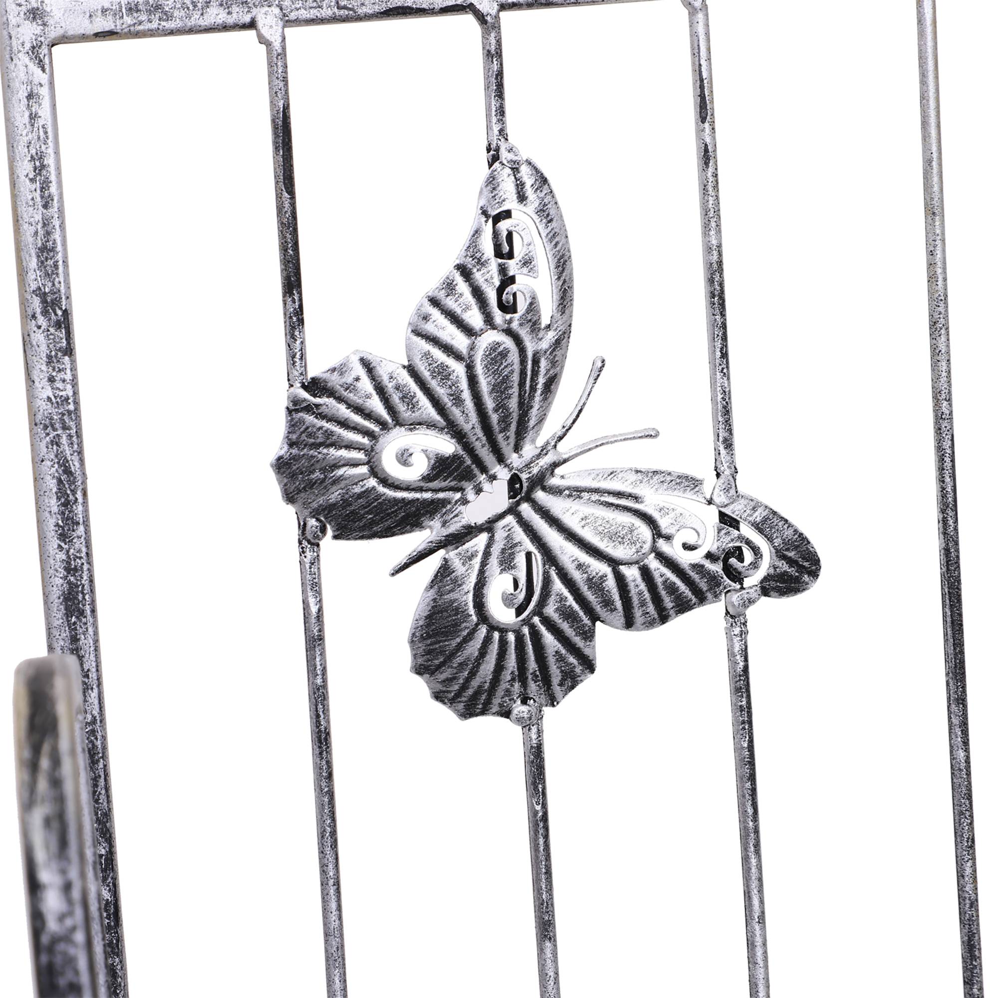 Étagère à fleurs pliable métal balcon jardin 3 niveaux design antique 44x25x96cm gris - ComfortXL Outdoor Living - Image 10