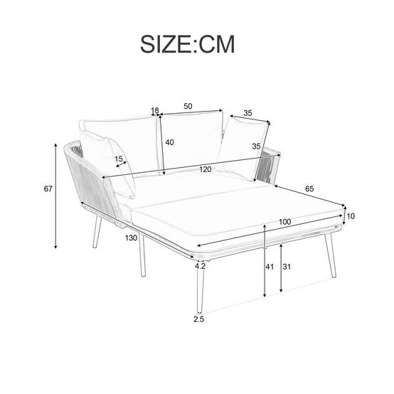 Canapé de jardin gris avec coussins amovibles lavables ensemble mobilier parfait pour balcon jardin et extérieur - Image 6