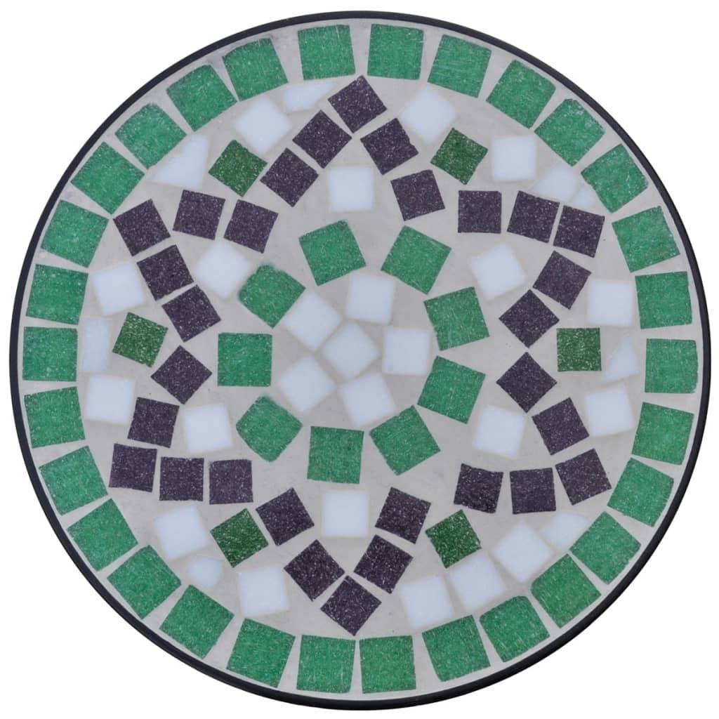 Porte-Plante Guéridon Mosaïque Céramique pour Extérieur Déco Jardin Vert et Blanc Ø30 cm – ComfortXL Outdoor Living - Imagen 3