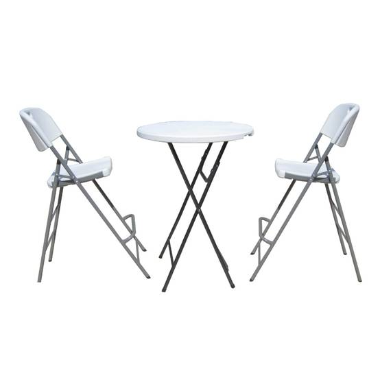 Chaise haute pliante blanche 45 x 79 x 121 cm - Image 3