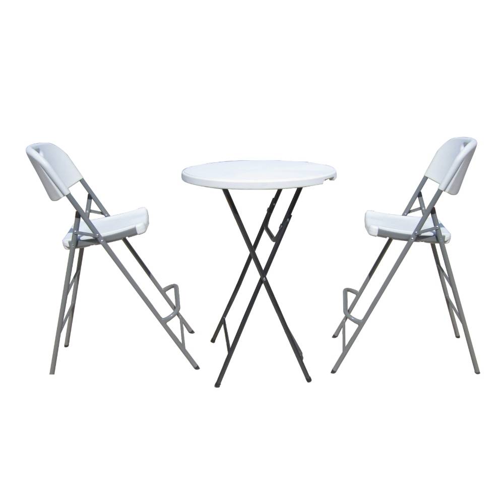 Chaise haute pliante blanche 45 x 79 x 121 cm - Image 3