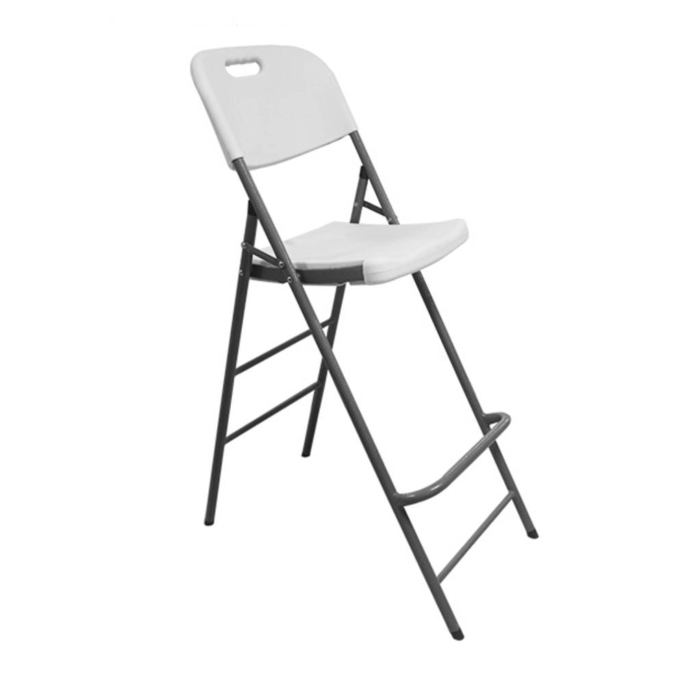 Chaise haute pliante blanche 45 x 79 x 121 cm - Image 1