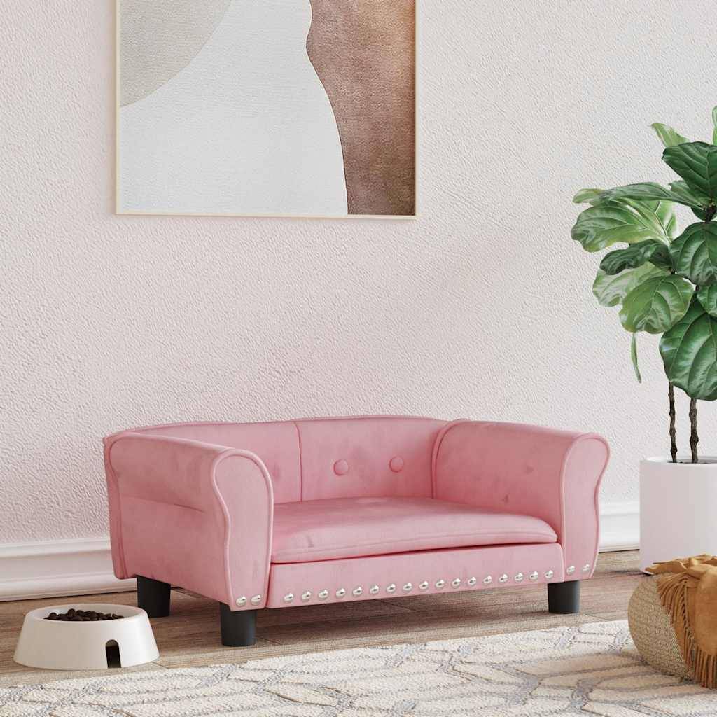 Vidaxl - Lit pour chien rose 70x45x30 cm velours vidaXL 171827 - Imagen 1