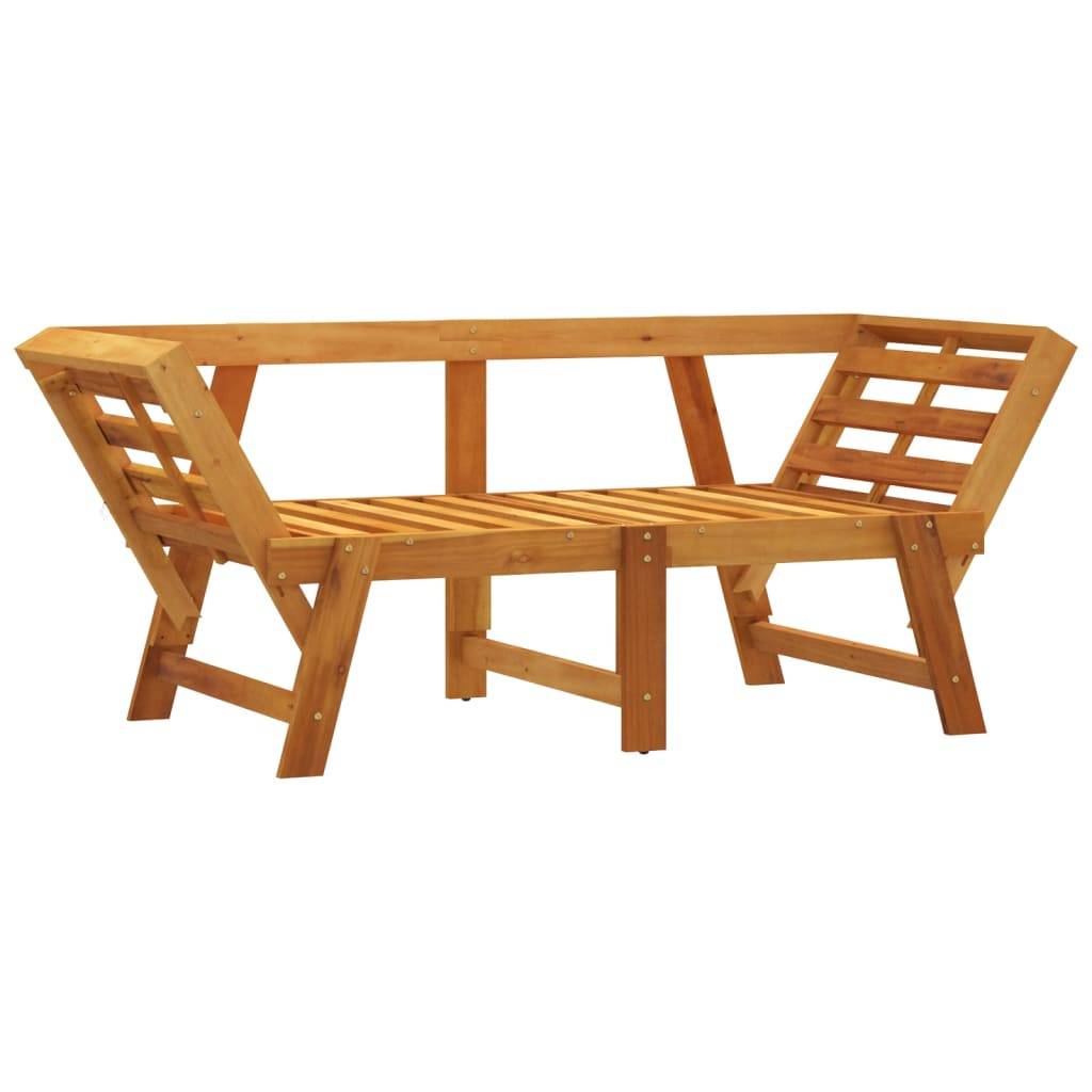 PANGIVO - Banc de jardin bois d'acacia naturel et blanc crème 205 x 74 x 66 cm - PANGIVO - Image 5