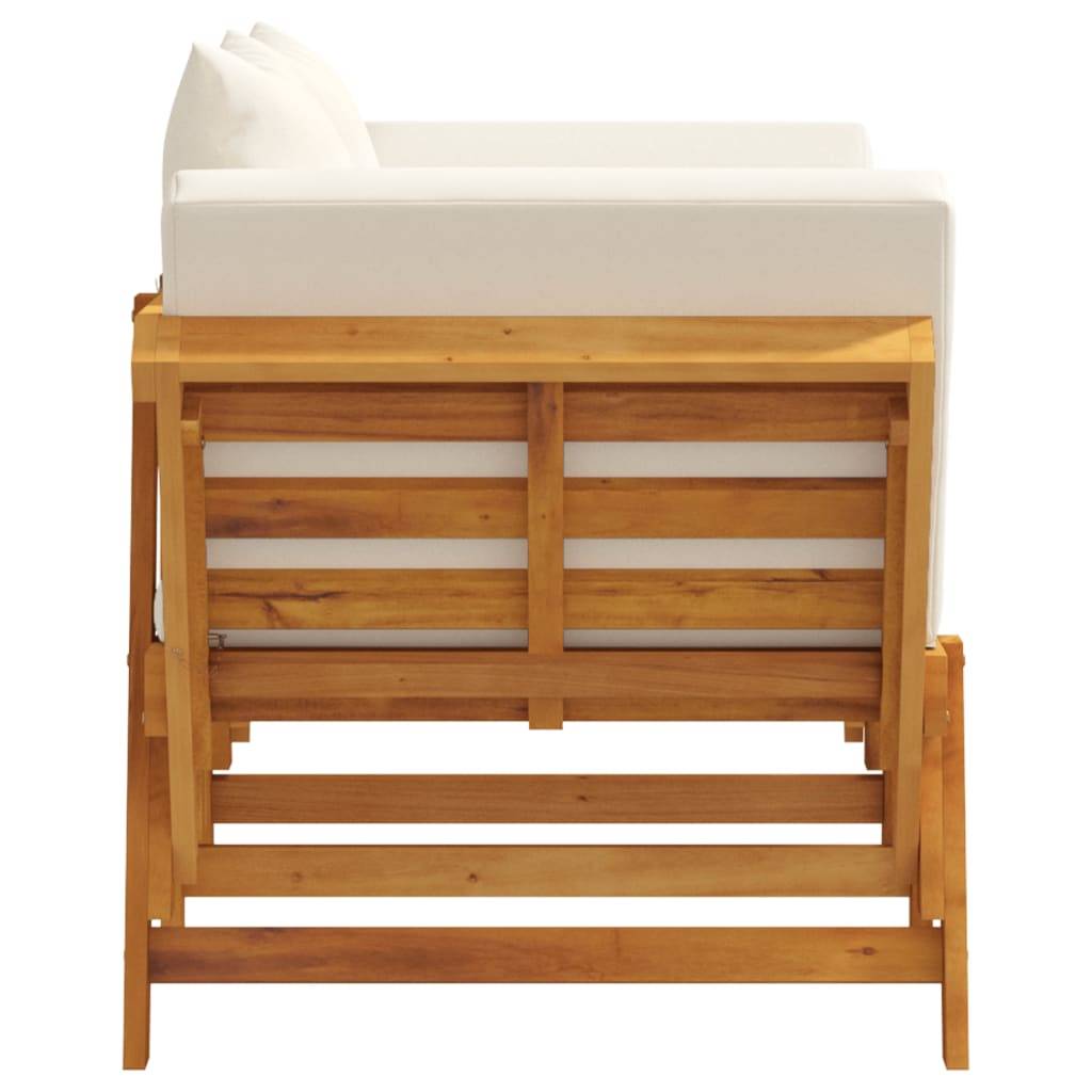 PANGIVO - Banc de jardin bois d'acacia naturel et blanc crème 205 x 74 x 66 cm - PANGIVO - Image 6