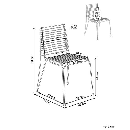 Chaise de jardin Acier Blanc CHIEVE - Beliani - Image 2