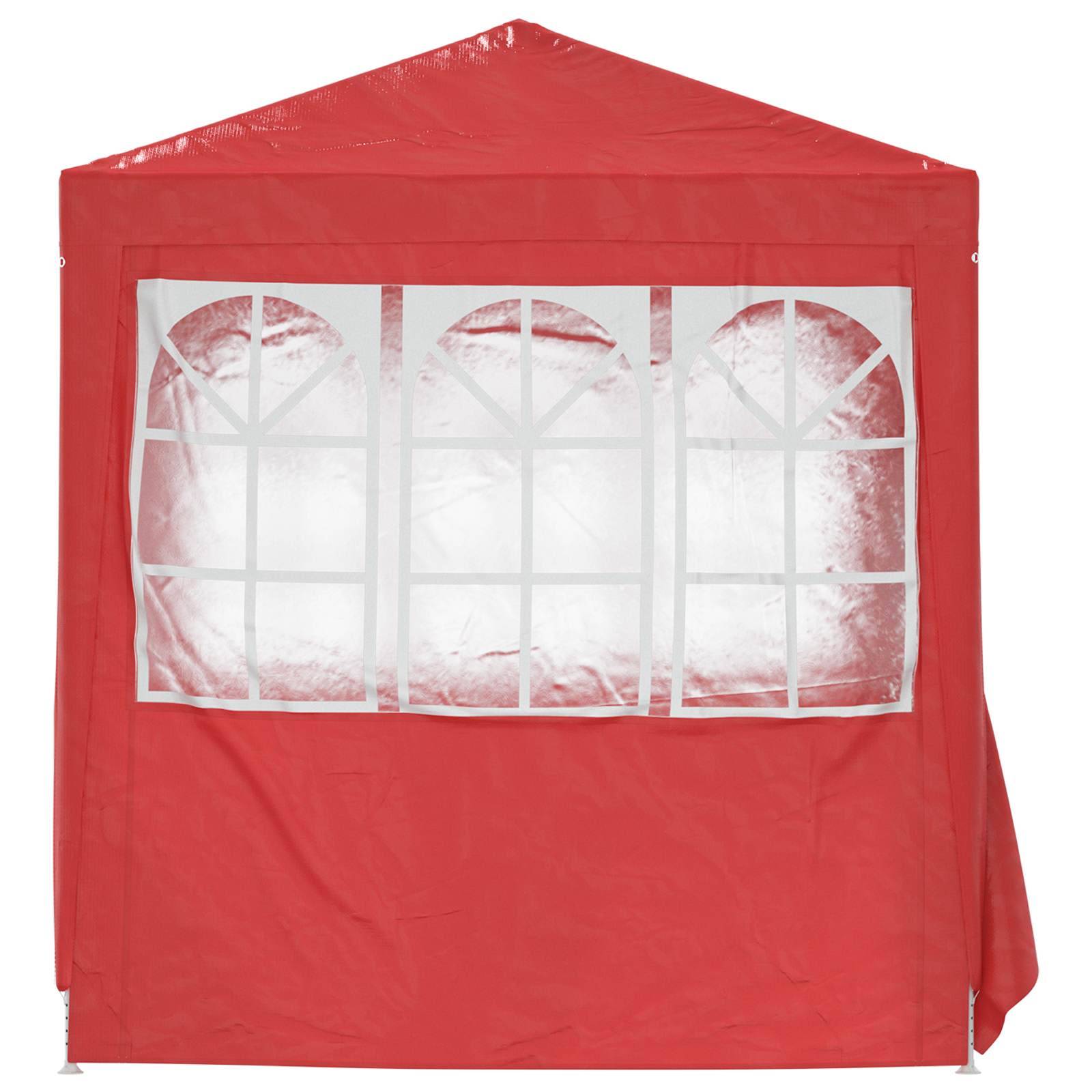 ComfortXL - Tente de réception PE acier rassemblements plein air fenêtres latérales 200x200cm rouge - ComfortXL Outdoor Living - Image 5